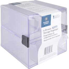 Business Source - 4 drawer Storage Organizer 4 Drawer 6" x 7.25" x 6" Desktop - Clear