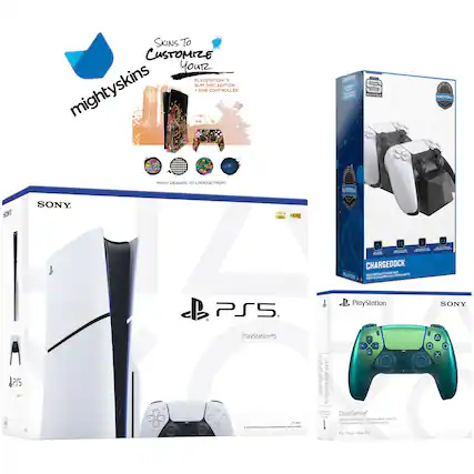 **mighty skins**
**Skins To Customize Your PlayStation 3 Slim Disc Edition**
- One Controller
- Many Designs To Choose From!
**SONY**
**PlayStation 5**
**CHARGEDOCK**
**DualSense**
**PlayStation 5**
**SONY**