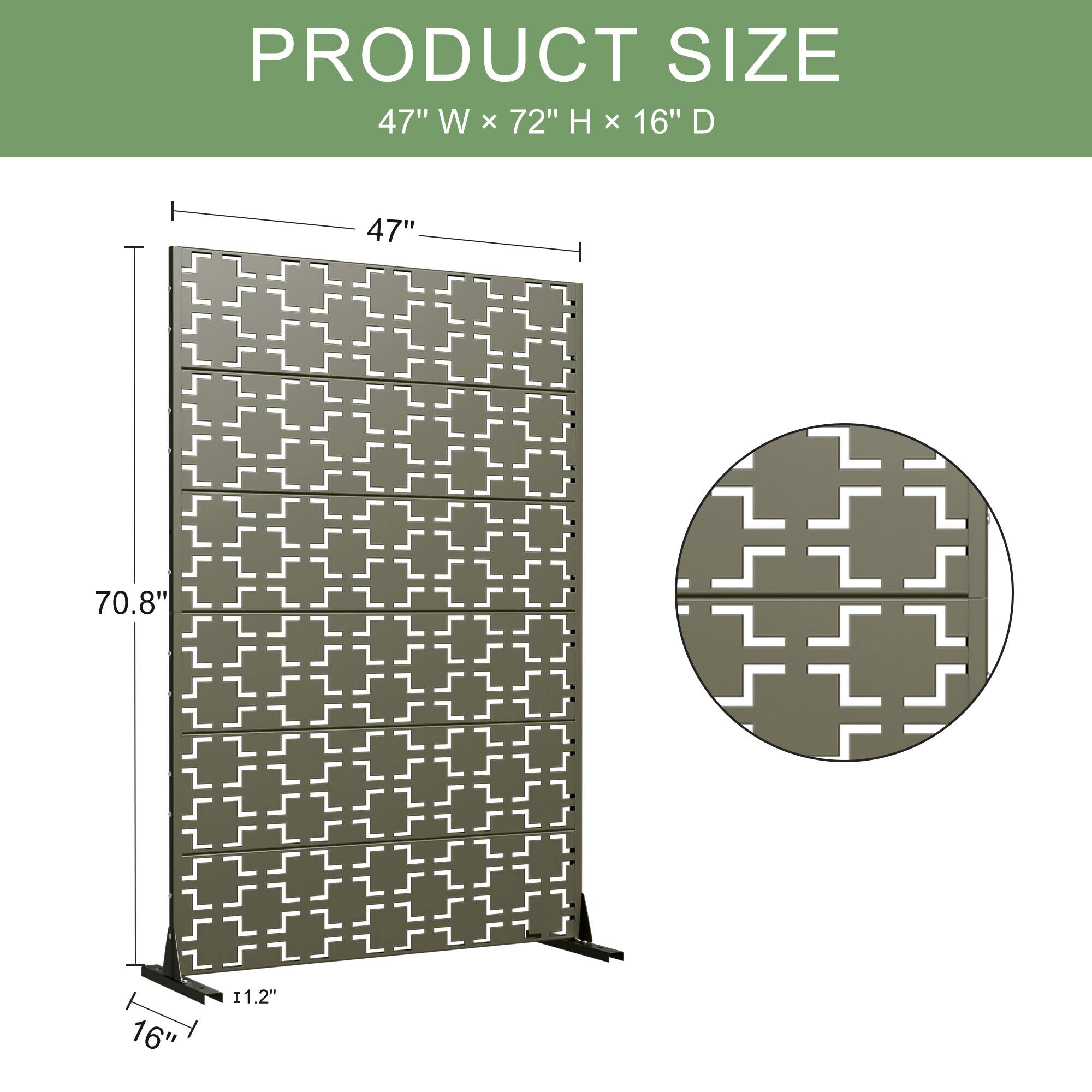 PRODUCT SIZE  
47" W x 72" H x 16" D  

47"  
70.8"  
16"  
1.2"