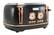 Angle Zoom. Haden - Dorset 4-Slice Wide Slot Toaster - Black/Copper.