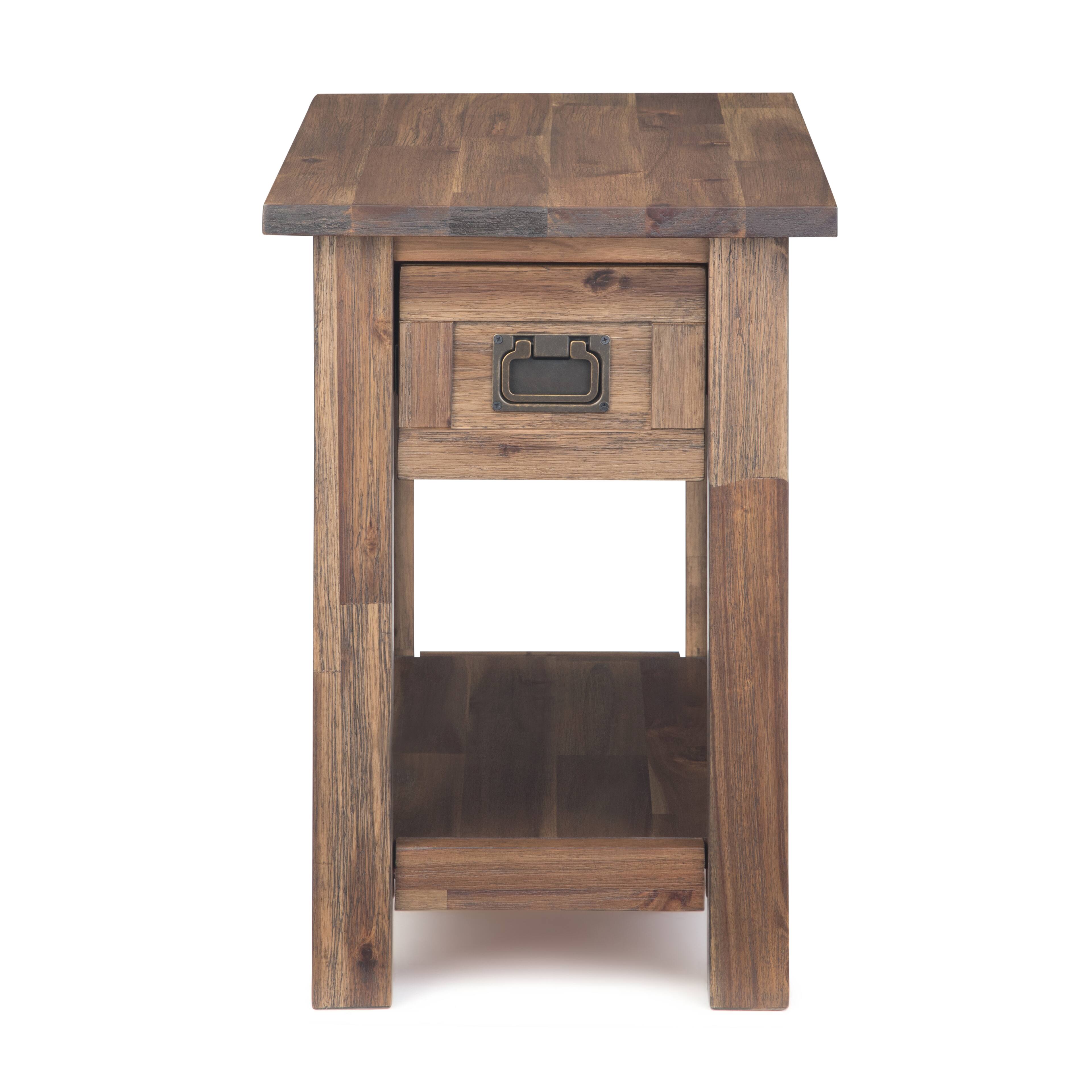 Left. Simpli Home - Monroe Narrow Side Table - Rustic Natural Aged Brown.
