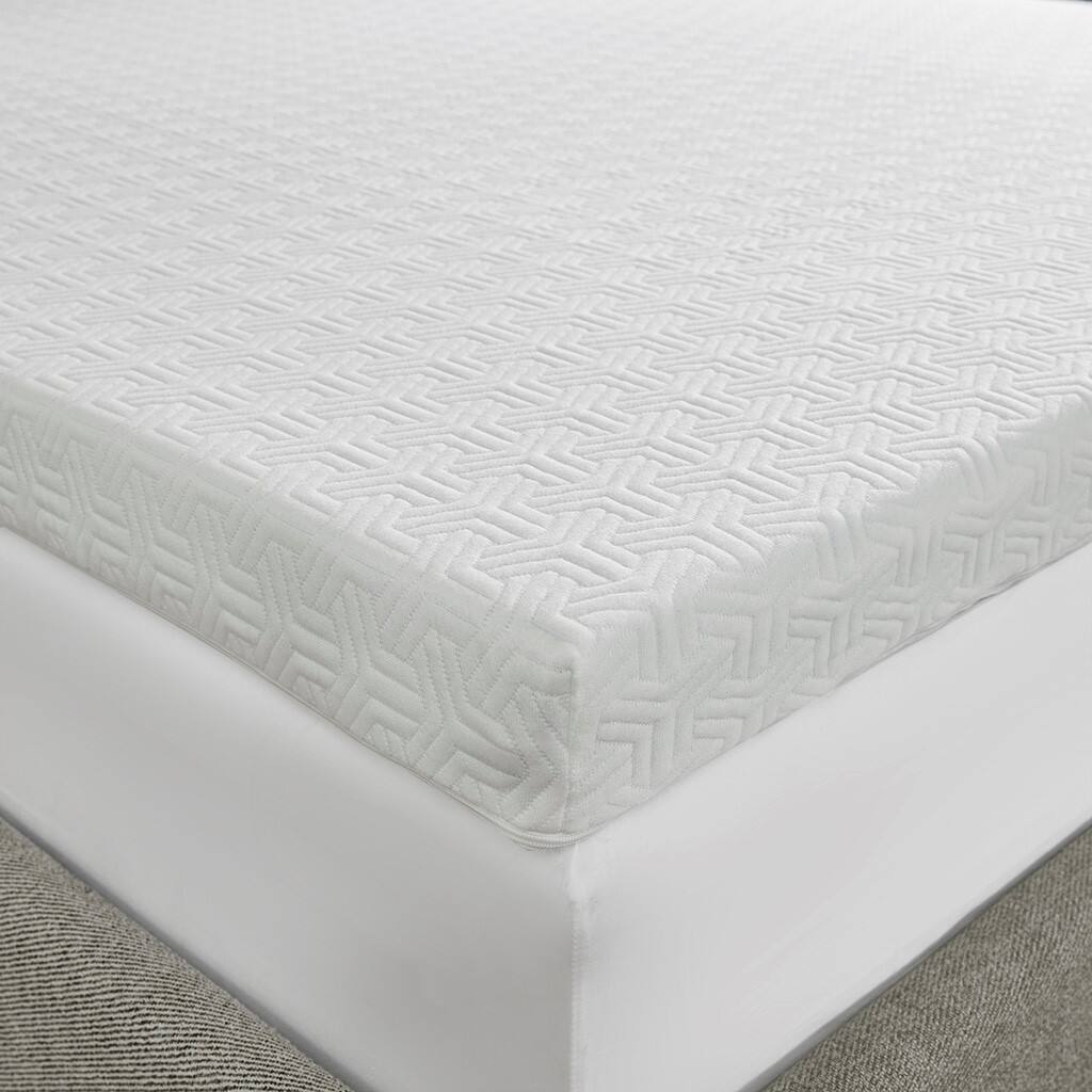 Alt View 2. Gracie Mills - Gracie Mills Callahan All Season 3 Inch Reversible Cooling Gel Memory Foam Mattress Topper with Cover - White.