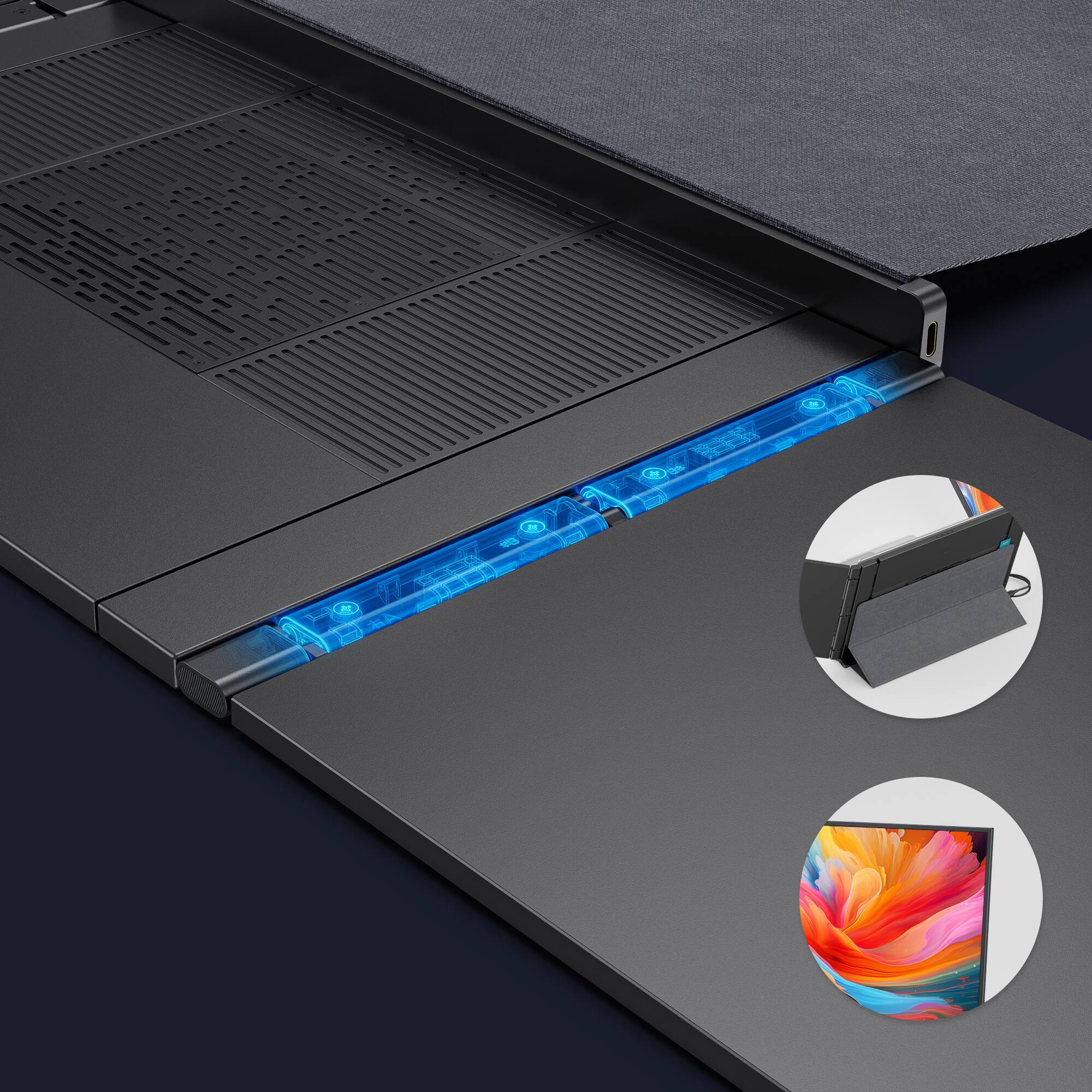 Alt View 3. Mobile Pixels - Mobile Pixels Trio 3 Pro 14.1" Portable Monitor - Black.