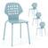 Alt View 8. Costway - Metal Dining Chair Set of 4 Armless Kitchen Hollowed Backrest & Metal Legs - Blue.