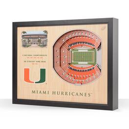 YouTheFan - Miami Hurricanes 25-Layer StadiumViews 3D Wall Art - Multicolor