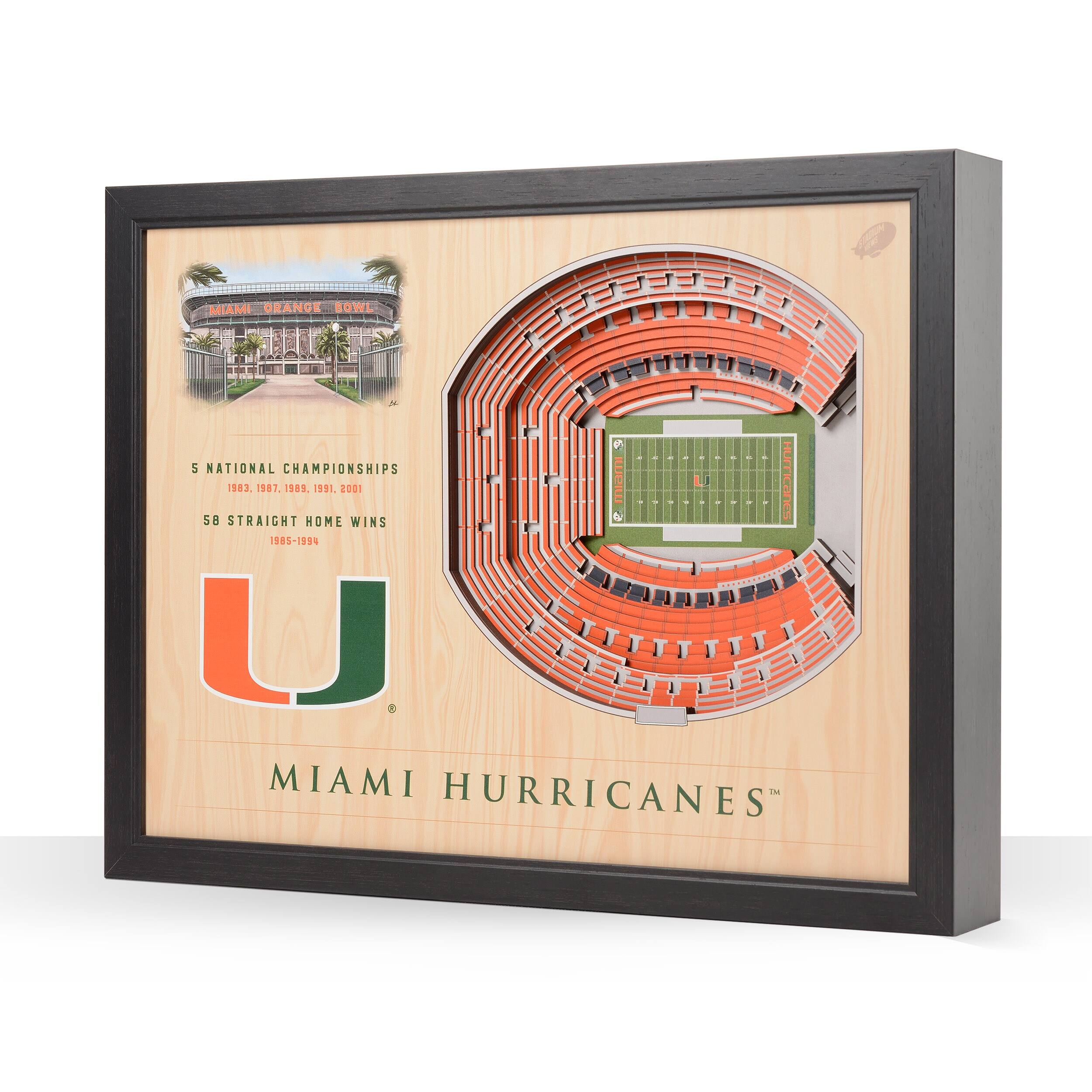 Miami Hurricanes 25-Layer StadiumViews 3D Wall Art