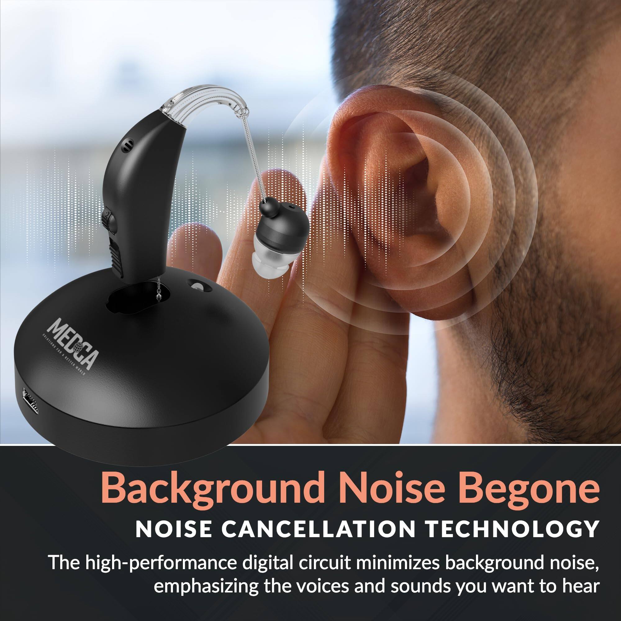 Background Noise Begone  
NOISE CANCELLATION TECHNOLOGY  

The high-performance digital circuit minimizes background noise, emphasizing the voices and sounds you want to hear.