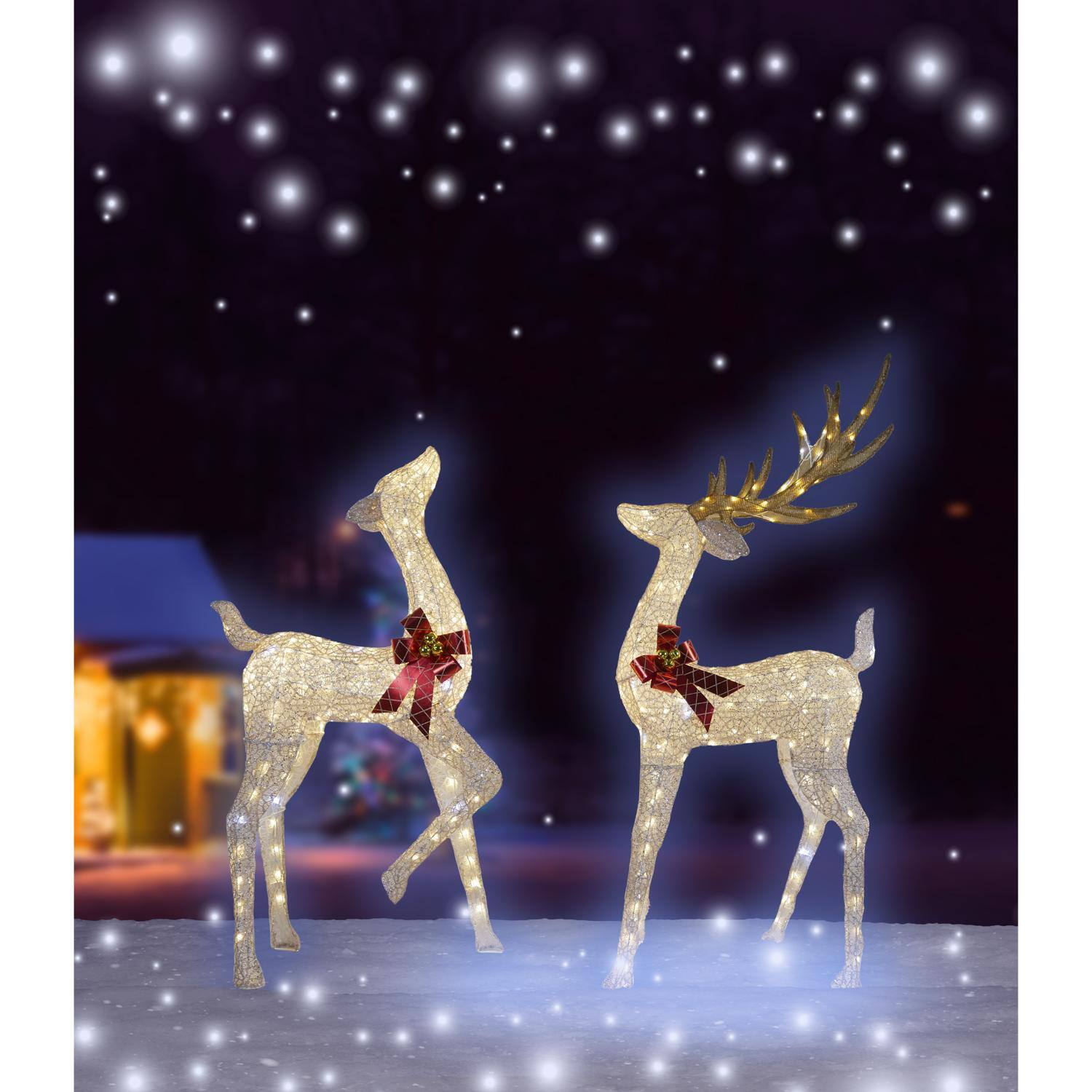Angle. Celebrations - Celebrations LED Warm White Reindeer 6 ft. Yard Decor - Warm White.