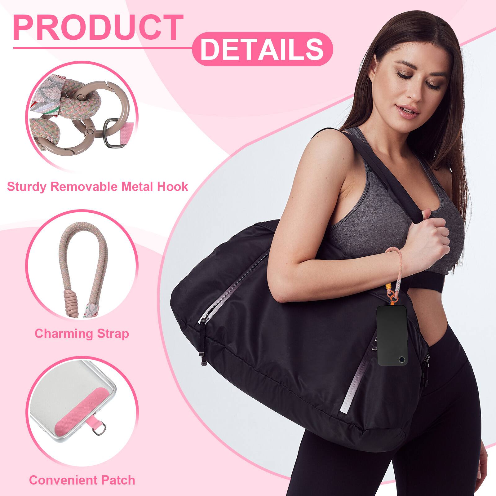 PRODUCT DETAILS

- Sturdy Removable Metal Hook
- Charming Strap
- Convenient Patch