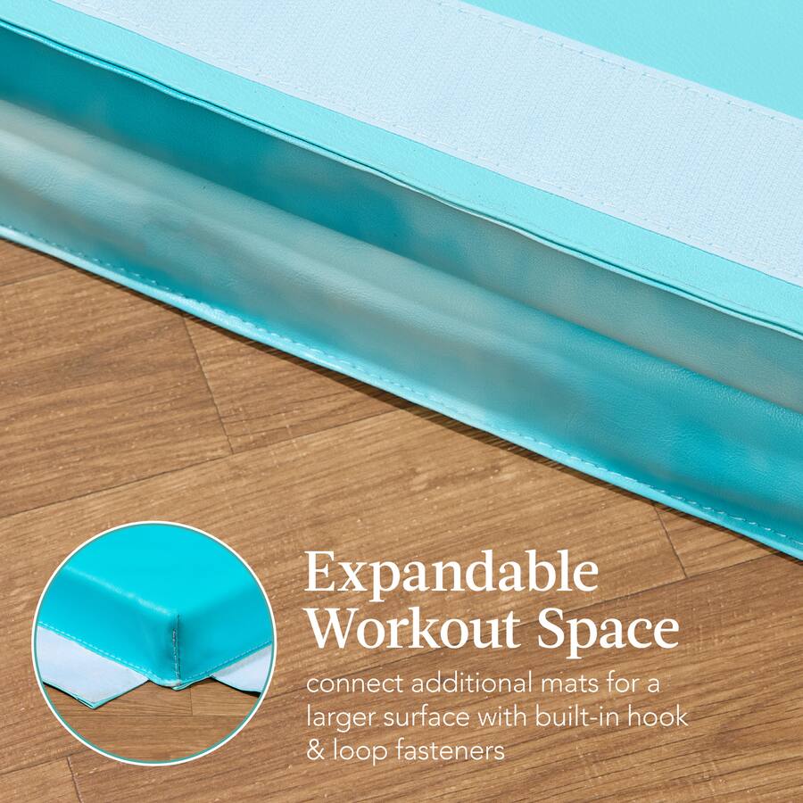 Best Choice Products 10ftx4ftx2in Folding Gym Mat 4 Panel Gymnastics ...