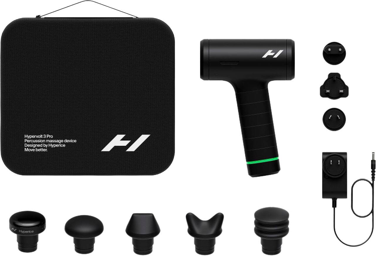 Hypervolt 3 Pro Percussion massage device  
Designed by Hyperice  
Move better.