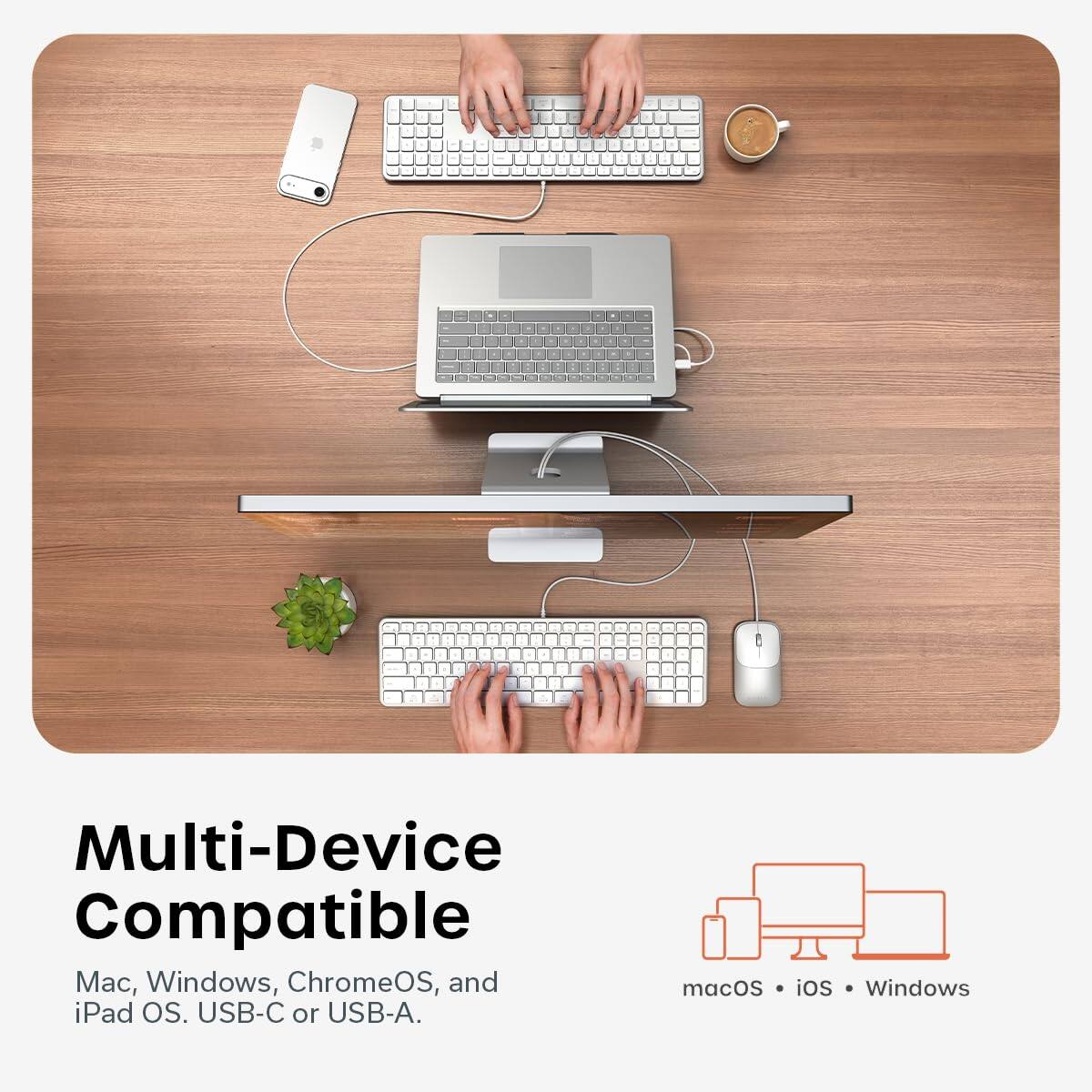Multi-Device Compatible  
Mac, Windows, ChromeOS, and iPad OS. USB-C or USB-A.  
macOS • iOS • Windows