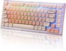 Womier - X75 75% Wireless Mechanical Keyboard, Hot Swappable Computer Creamy Keyboard, Foundation Jelly Keycaps - Pink