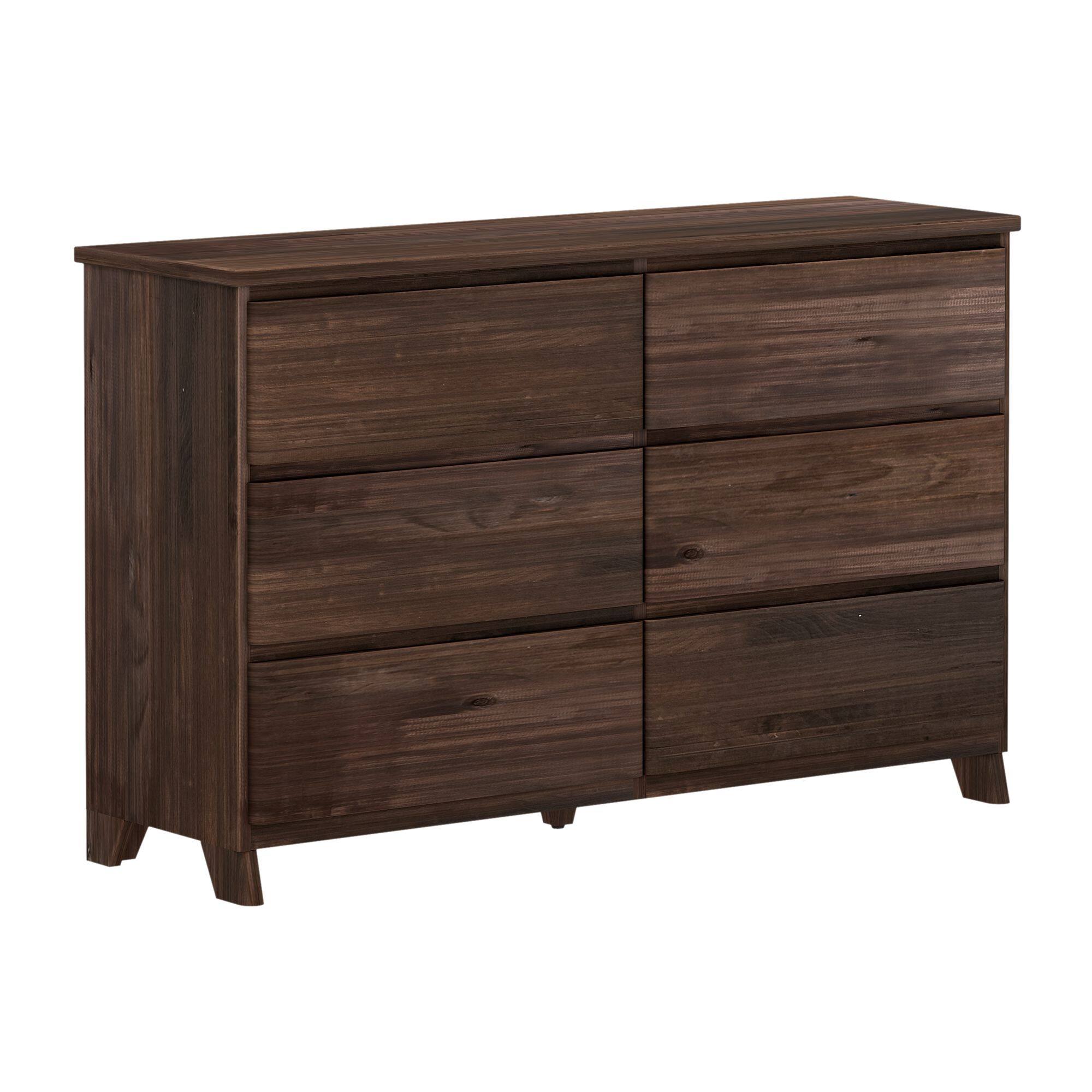 Alt View 2. Plank+Beam - Plank+Beam Modern Farmhouse 6 Drawer Dresser, Barnwood Brown - Barnwood Brown.