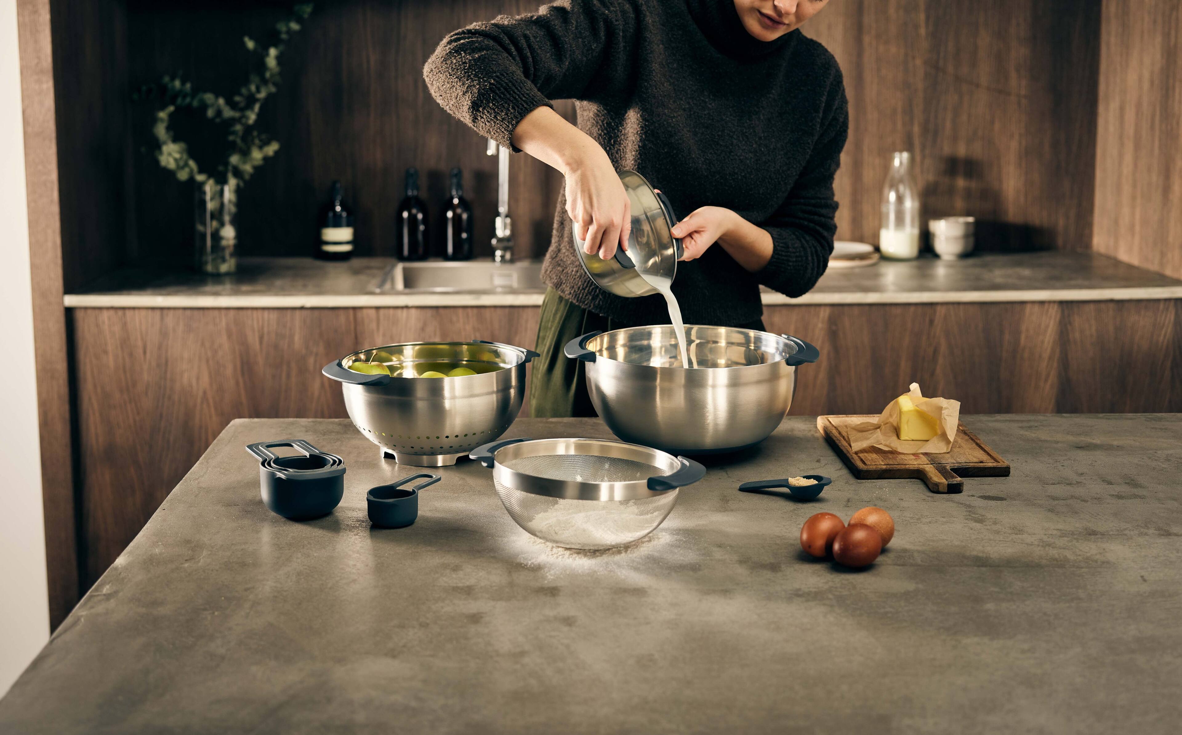 Alt View 4. Joseph Joseph - Nest Steel 9-piece Food Preparation Set.