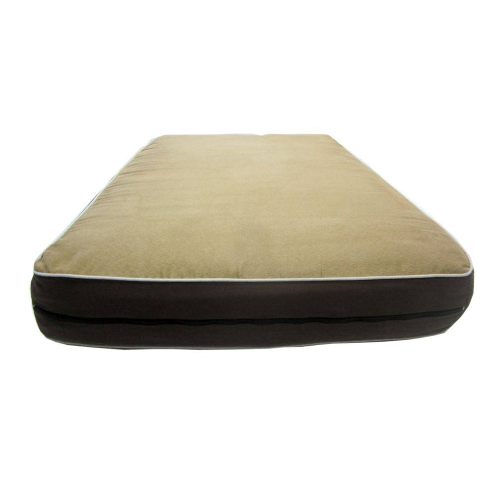 Left. New Age Pet - InnPlace™ Dog Cushion - Medium - Tan/Brown.