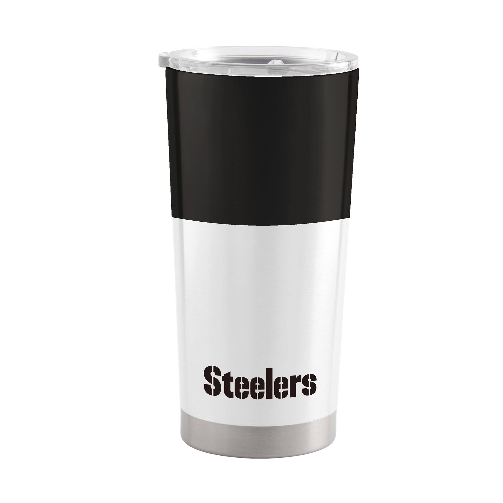 Alt View 1. Logo Brands - Pittsburgh Steelers 20oz. Colorblock Stainless Tumbler - Multicolor.