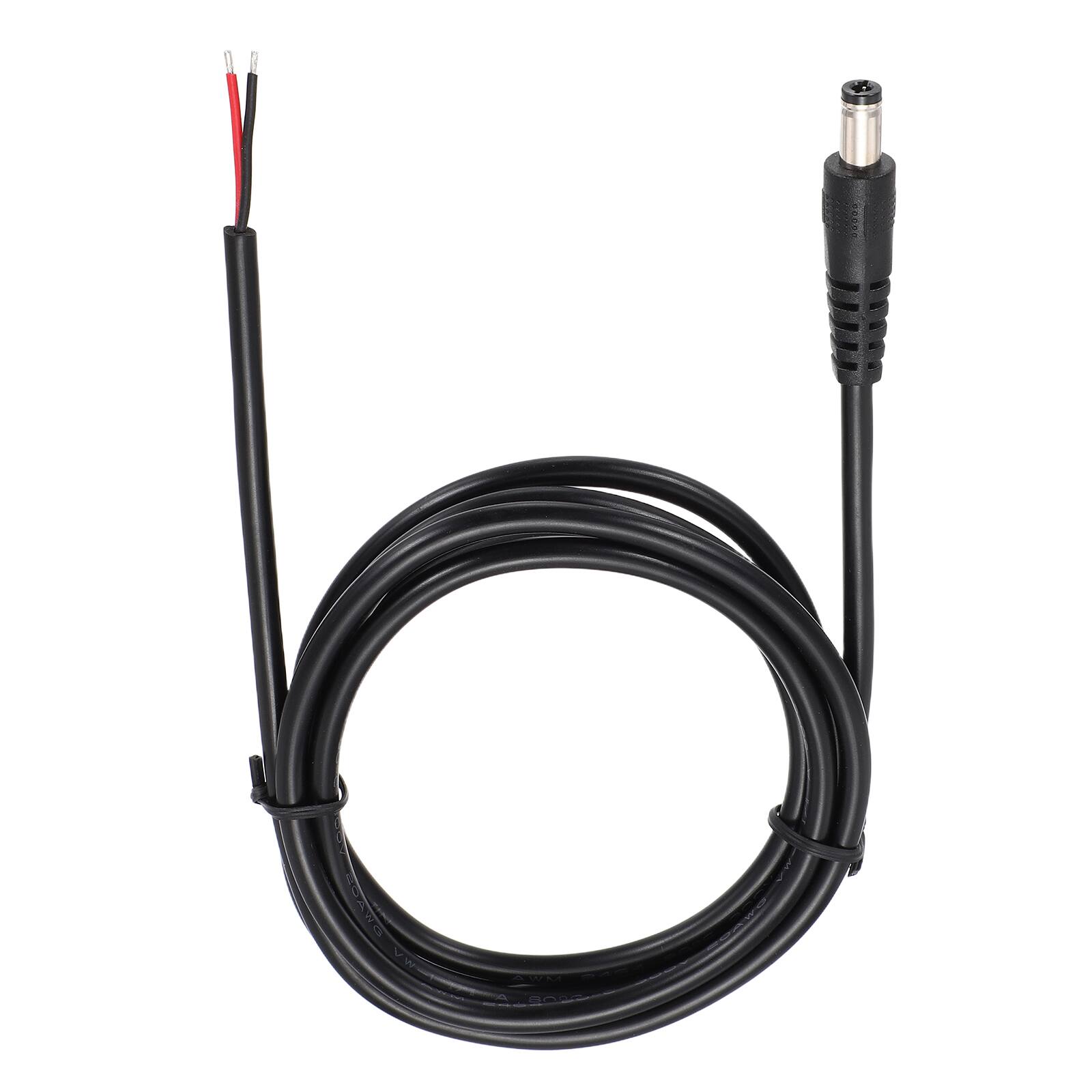Front. Unique Bargains - DC Power Pigtails Cable, 5.5x2.5mm Male to Bare Wire, for PC, Laptop, Toys, Cellphone, Electronic Devices - Black.