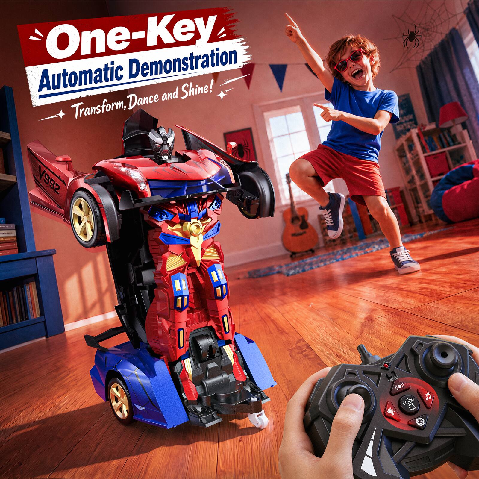 One-Key Automatic Demonstration  
Transform, Dance and Shine!  
V992