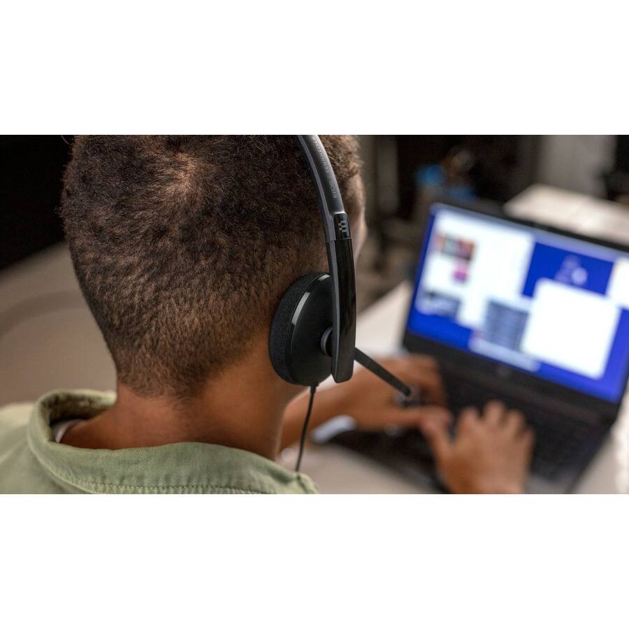 Alt View 1. EPOS - EPOS ADAPT 165T USB-C II - Stereo - USB Type C, Mini-phone (3.5mm) - Wired - On-ear - Binaural - Ear-cup - 7.58 ft Cable - Red.