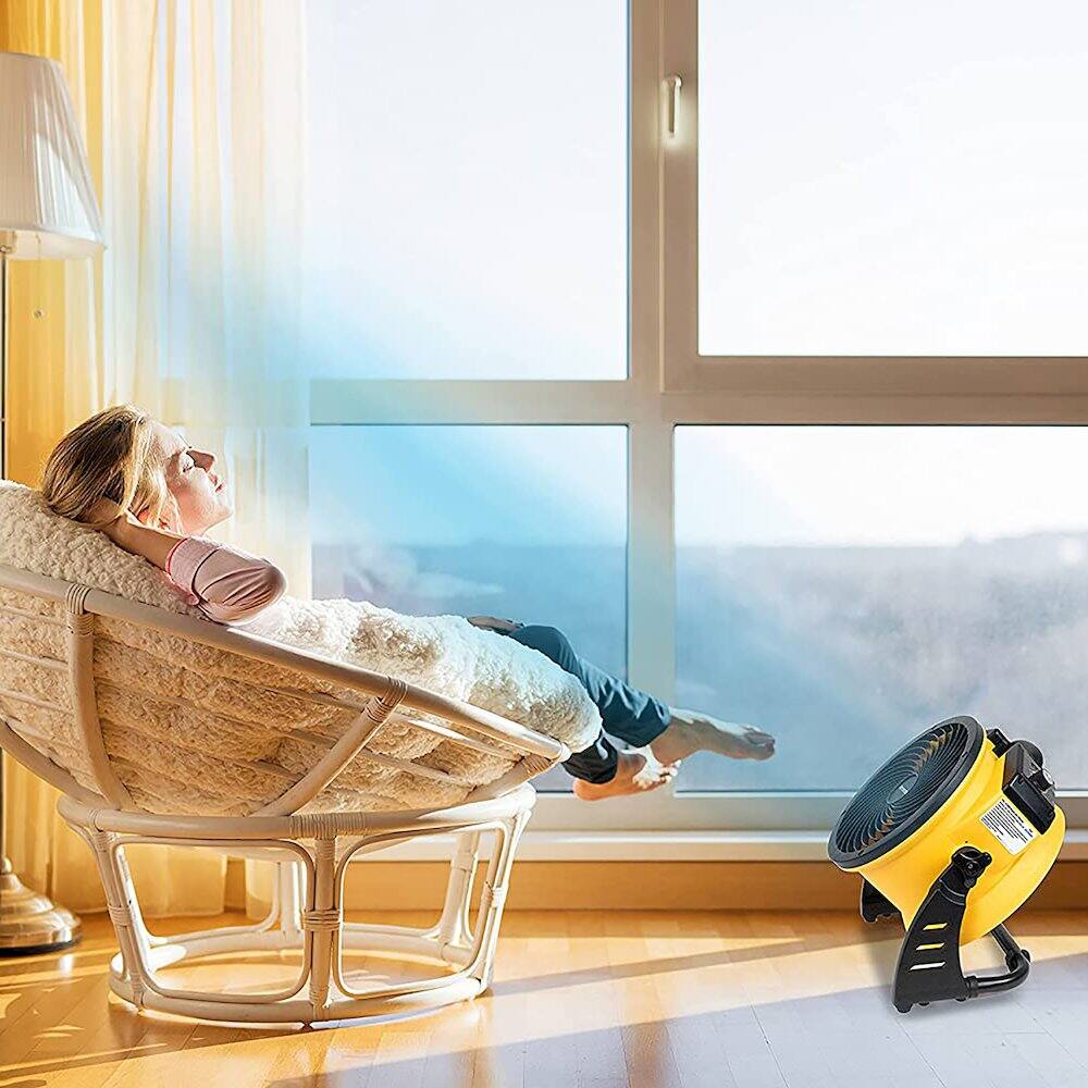 Alt View 4. XPOWER - Cordless Rechargeable 11" Sealed Brushless DC Motor Air Circulator Utility Fan - Yellow.