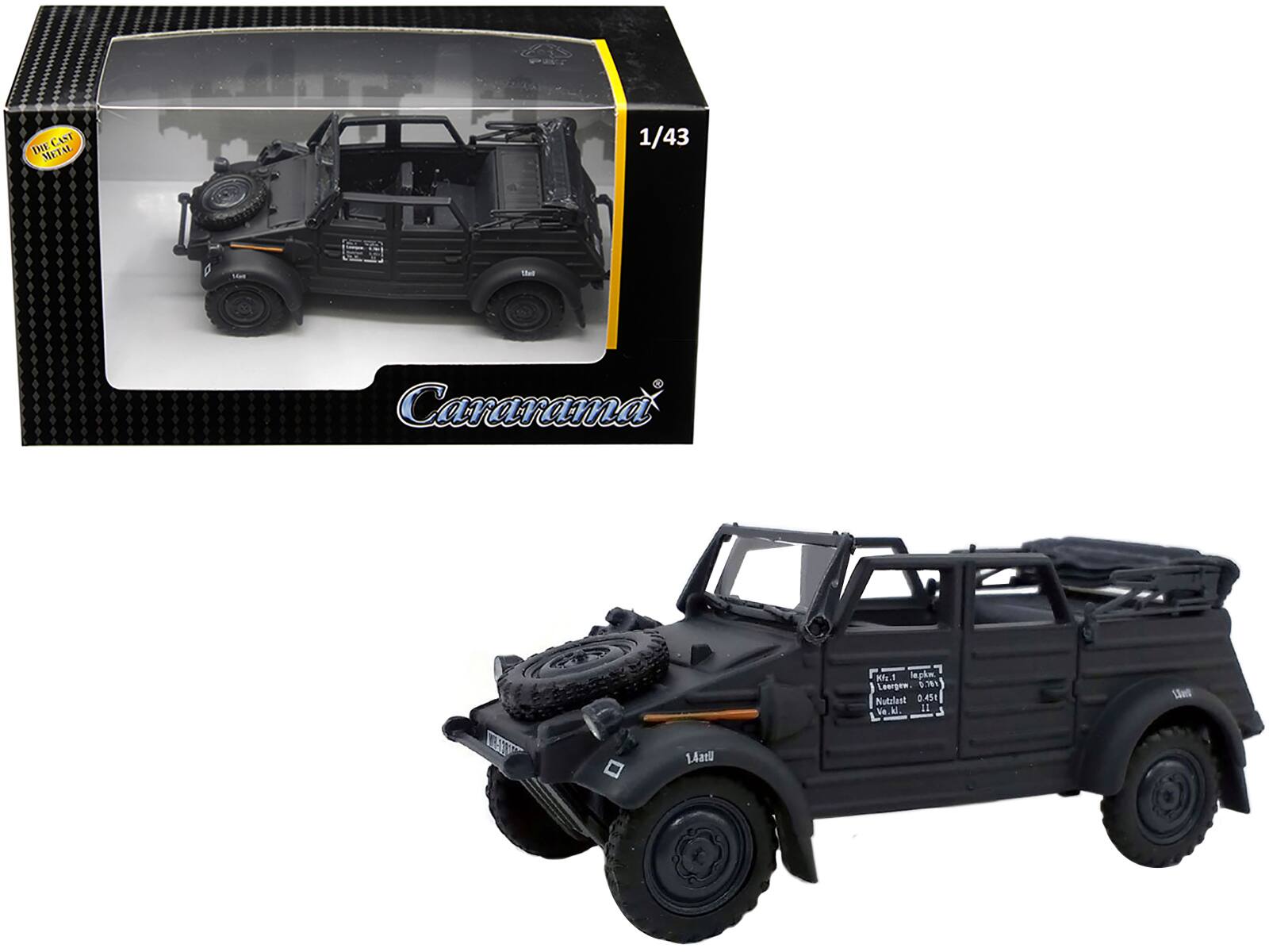 Volkswagen Kubelwagen Convertible K Type 82 Black 1/43 Diecast Model Car by Cararama price history on PriceWatchPro
