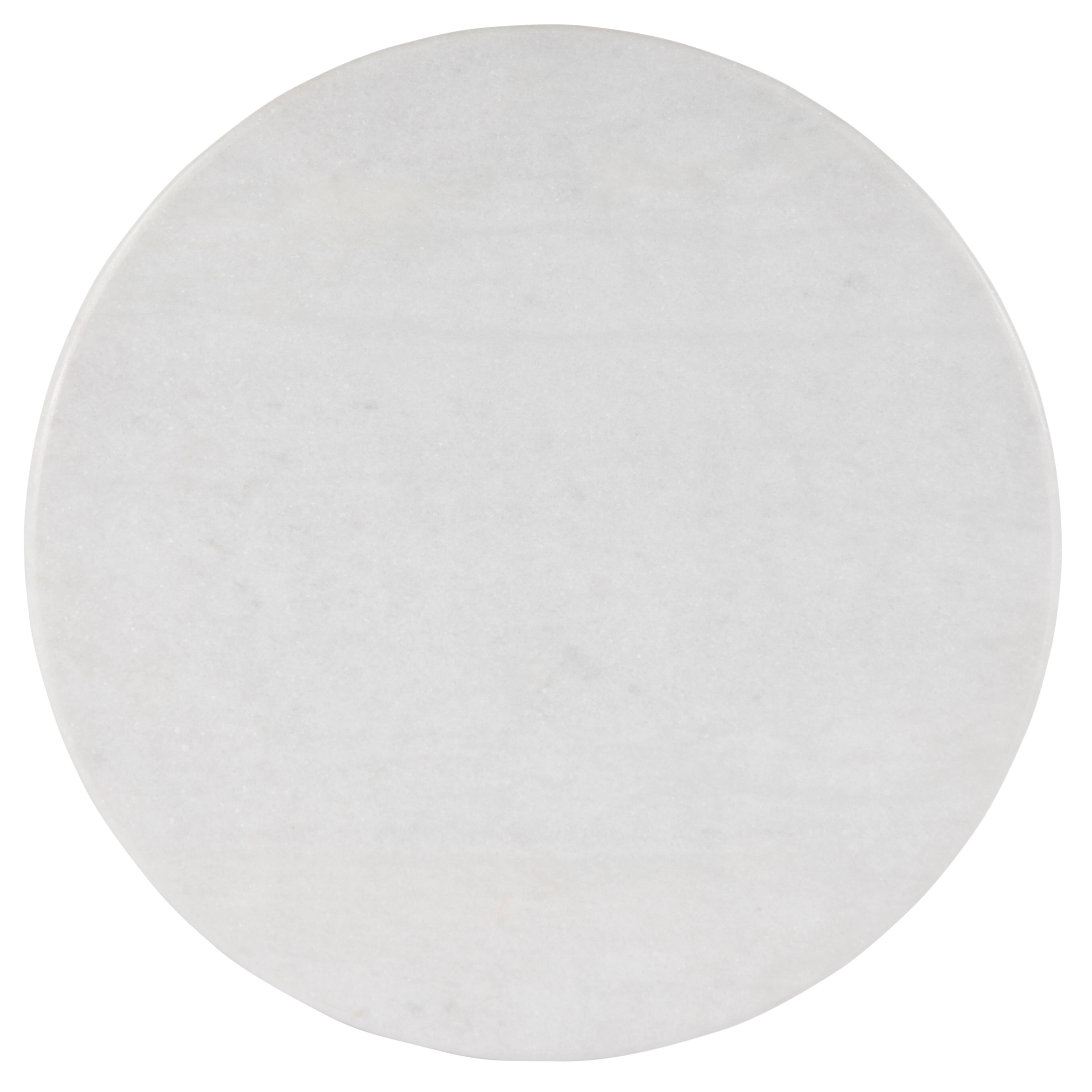 Alt View 3. Butler Specialty - Milan 20 in. W Round Marble & Metal Pedestal Base Side Table, Black, White - Black,White.