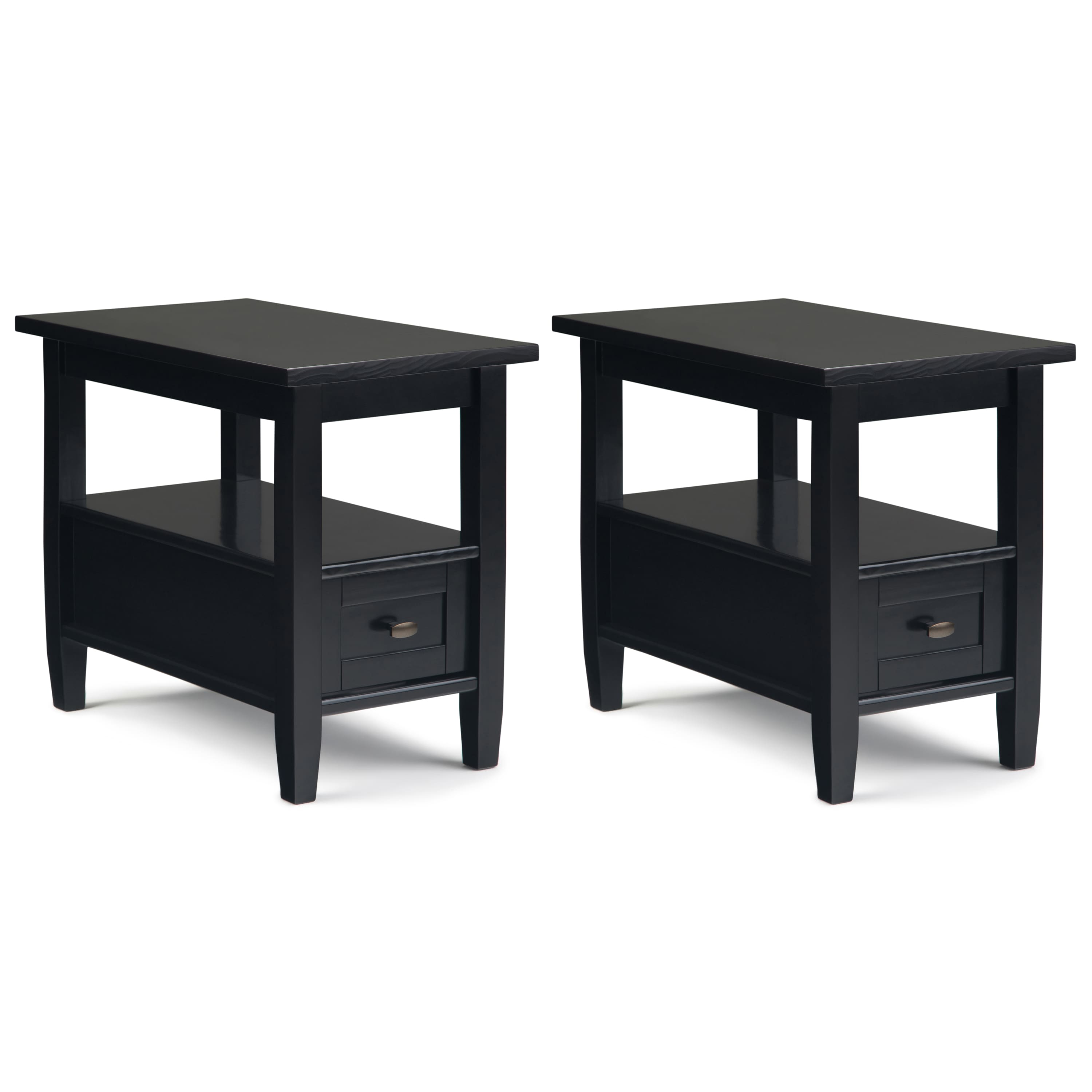 Simpli Home - Warm Shaker 14 inch Narrow End Table (Set of 2) - Black