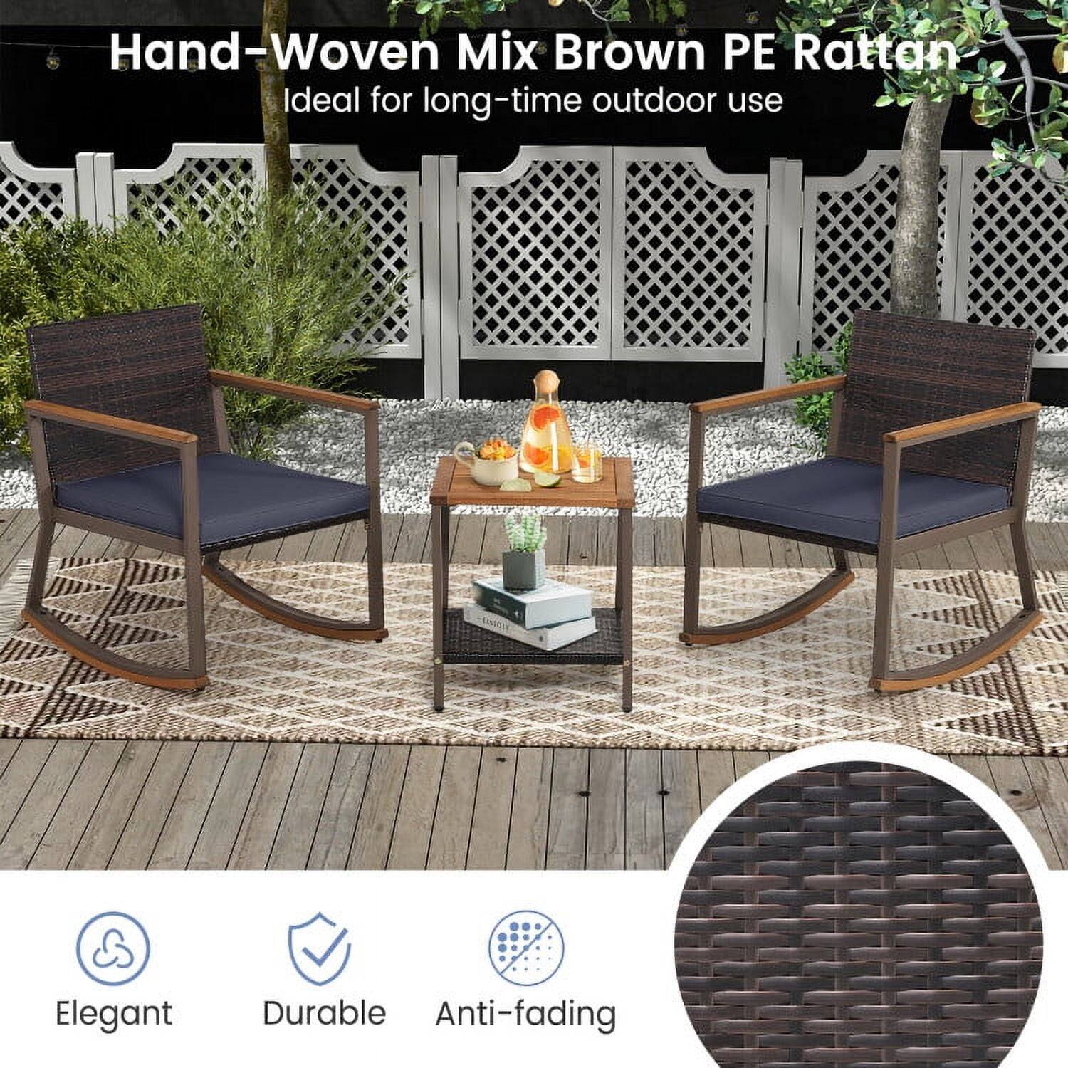 Hand-Woven Mix Brown PE Rattan  
Ideal for long-time outdoor use  

Elegant  
Durable  
Anti-fading