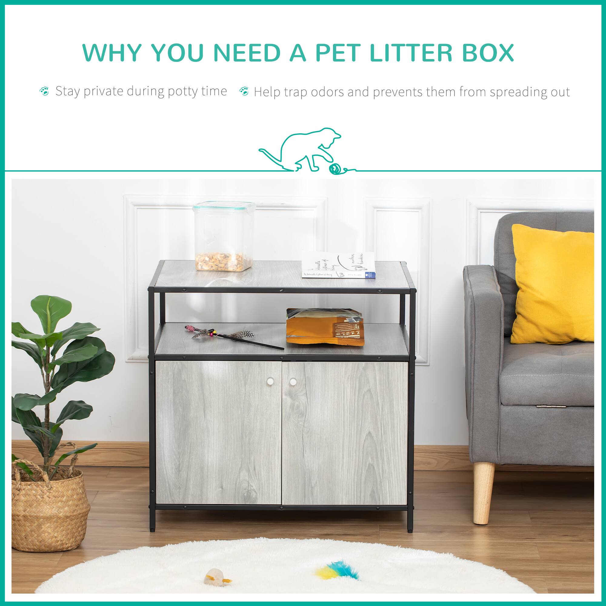 WHY YOU NEED A PET LITTER BOX

- Stay private during potty time
- Help trap odors and prevents them from spreading out