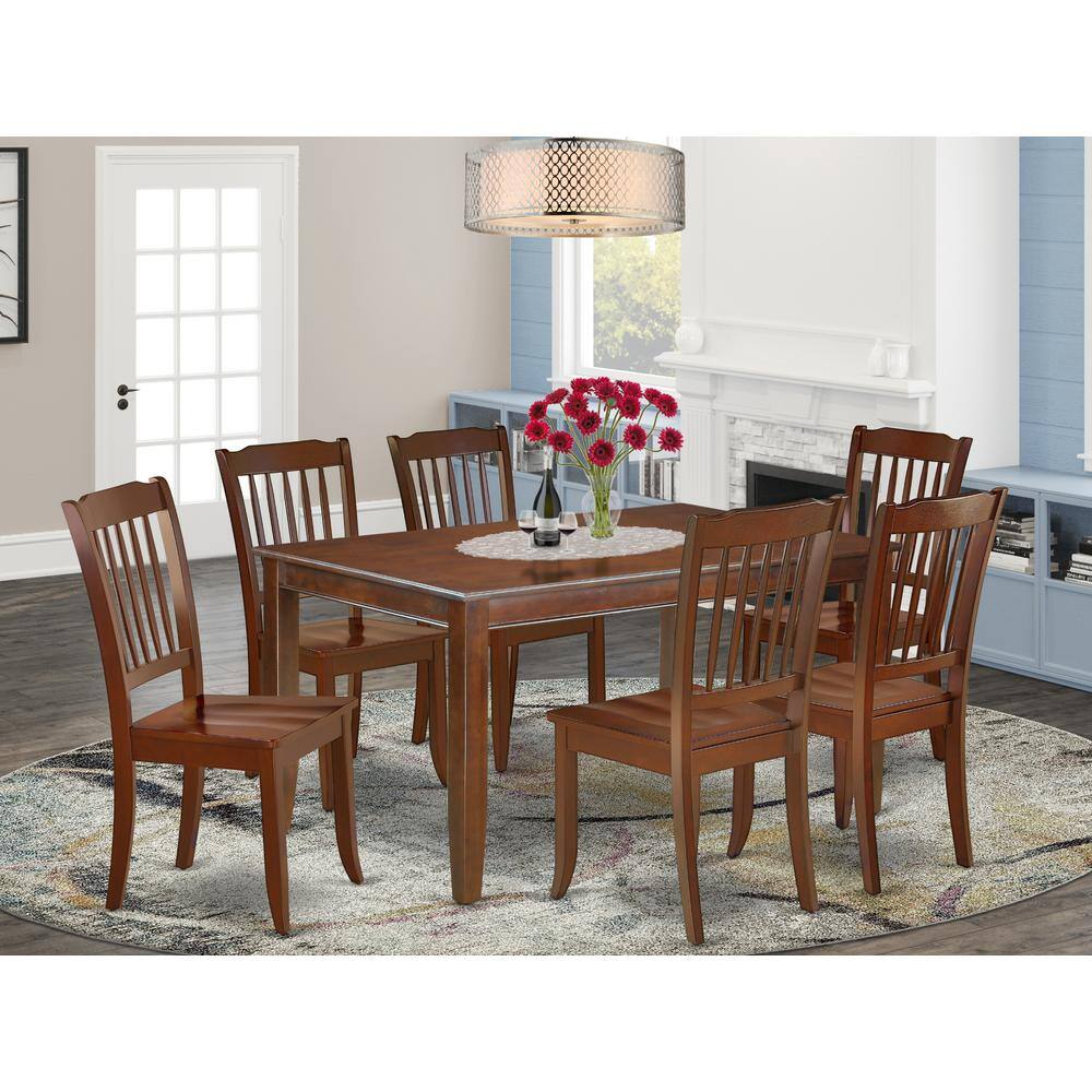 Left. East West Furniture - Dining Room Set Mahogany - Brown.