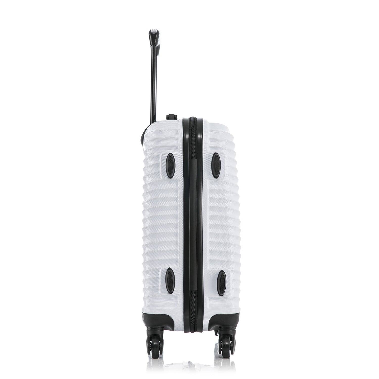 Alt View 3. DUKAP - Adly Lightweight Hardside Spinner Luggage 20" Carry-On - WHITE.