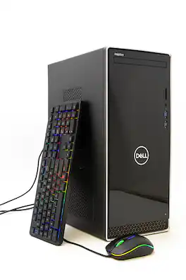 Dell - Refurbished Excellent - Inspiron 3670 Desktop PC Tower Intel Core i5-8th Gen 16GB RAM 256GB SSD Windows 11 Pro Wi Fi/BT RGB Keyboard & Mouse.