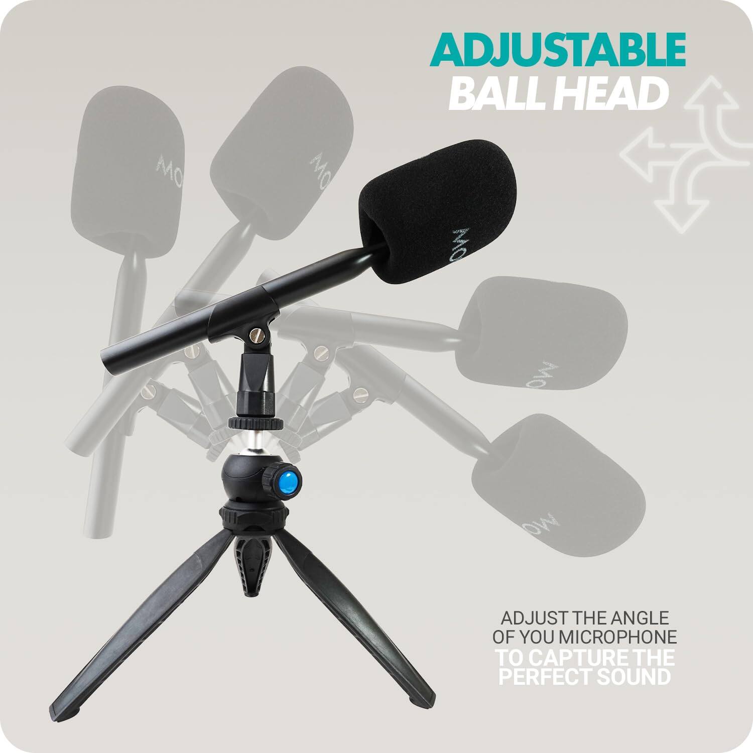 ADJUSTABLE BALL HEAD

ADJUST THE ANGLE OF YOUR MICROPHONE TO CAPTURE THE PERFECT SOUND