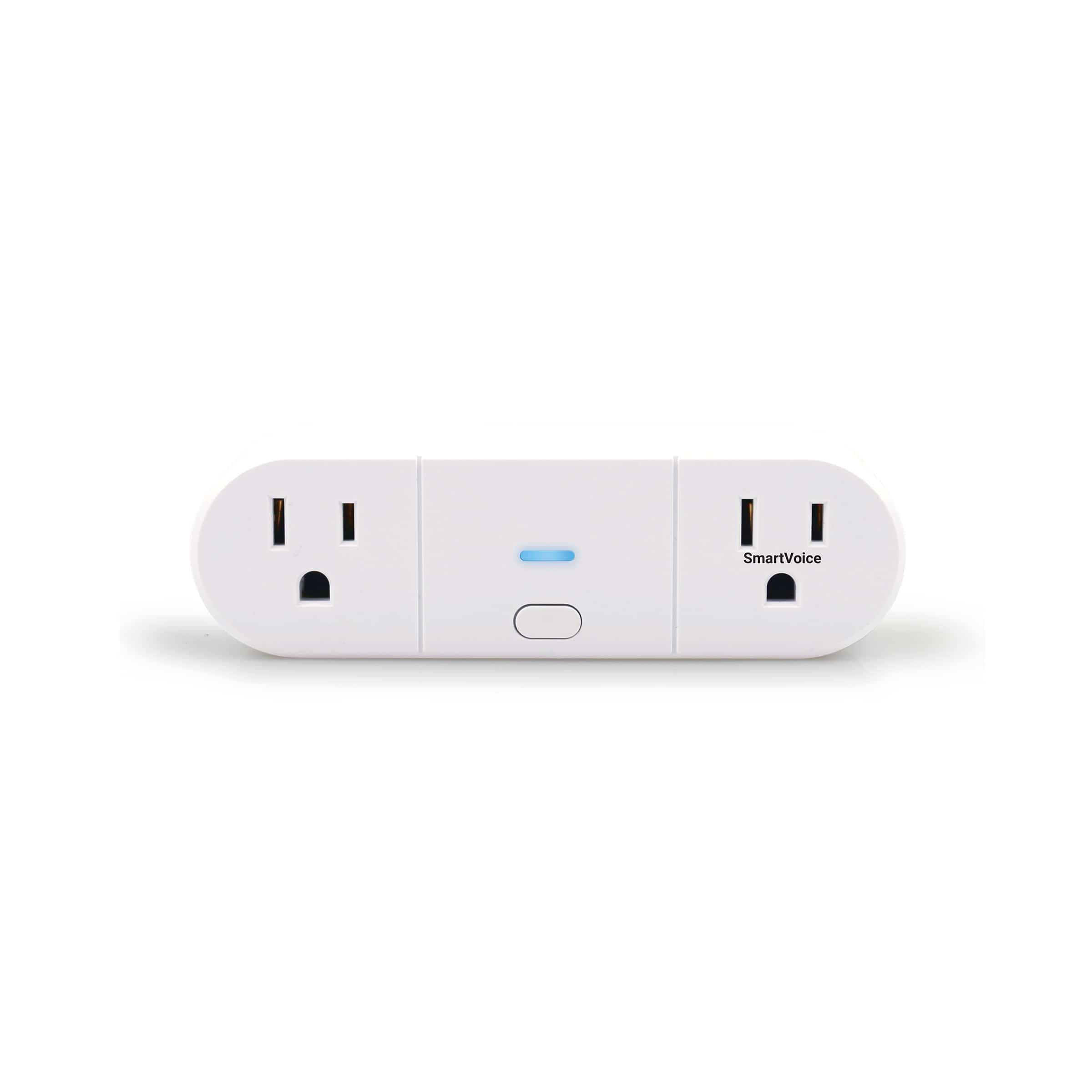 Front. Emerson - Emerson SmartVoice 2-in-1 Dual Wall Plug, Offline 30+ Voice Control Cmds - No APP, No WIFI, No Setup, Sleep & Wake Timer - White.
