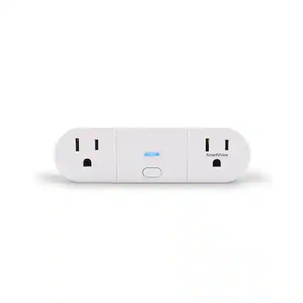 Front. Emerson - Emerson SmartVoice 2-in-1 Dual Wall Plug, Offline 30+ Voice Control Cmds - No APP, No WIFI, No Setup, Sleep & Wake Timer - White.