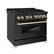 Back. ZLINE - Autograph 36" Legacy Dual Fuel Range with Gold Accents (RABZ-36-G) - Black.