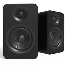 Front. Kanto - Kanto YUP4 Passive Bookshelf Speakers with 1" Silk Dome Tweeter & 4" Kevlar Woofer - Pair - Black.