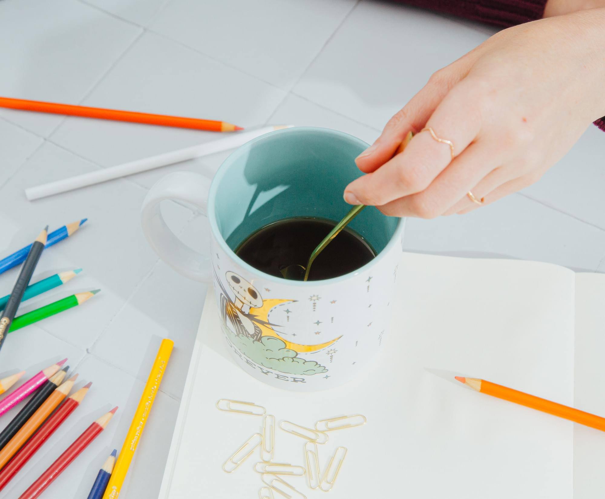 Alt View 4. Disney - Disney The Nightmare Before Christmas "Forever & Always" Foil-Embossed Mug - White.