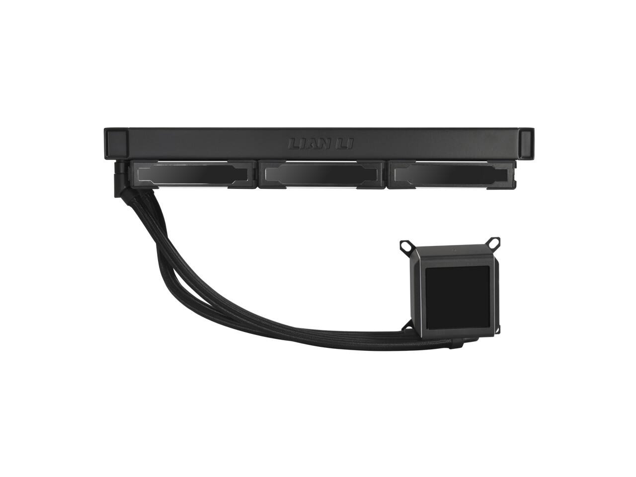 Left. Lian Li - LIAN LI Galahad II LCD 360mm Black AIO, Intel & AMD Compatible - GA2ALCD36INB - Black.