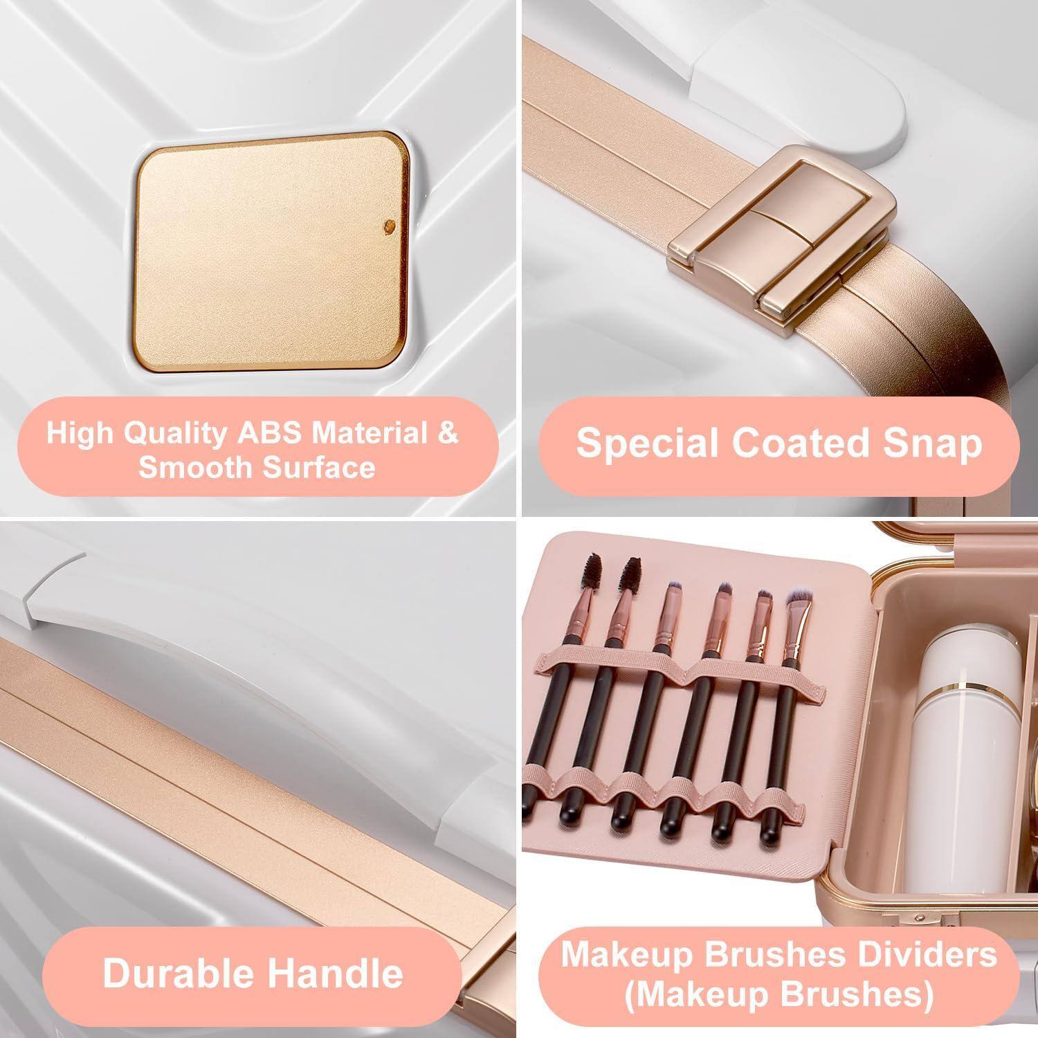 High Quality ABS Material & Smooth Surface  
Special Coated Snap  
Durable Handle  
Makeup Brushes Dividers (Makeup Brushes)
