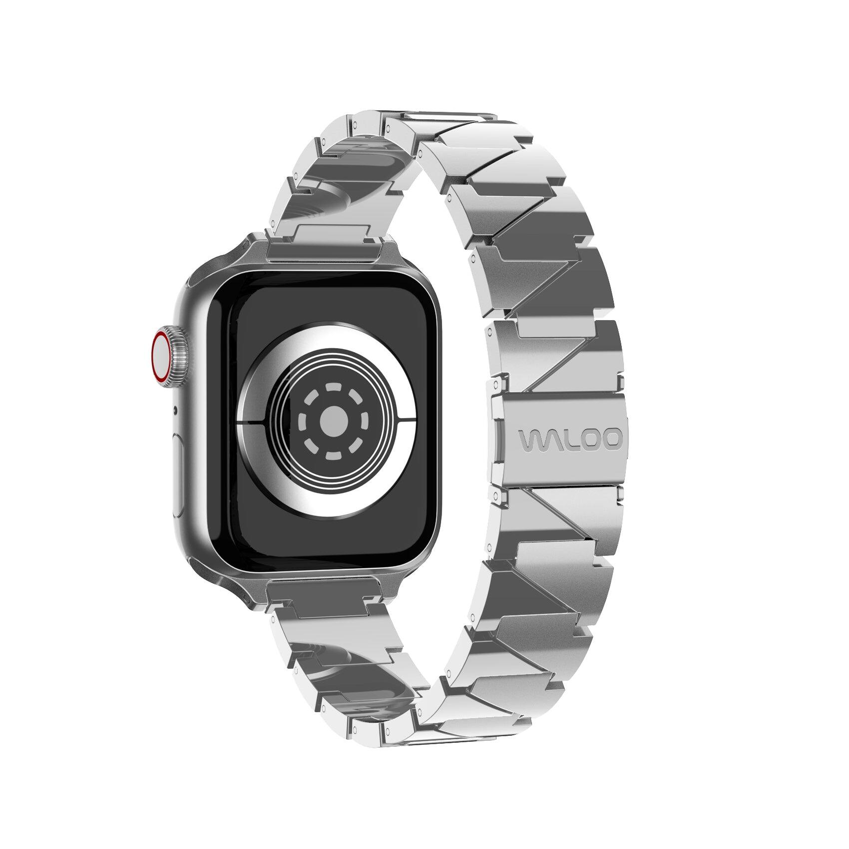 Waloo Two Tone Metal Band For Apple Watch Silver - Best Buy