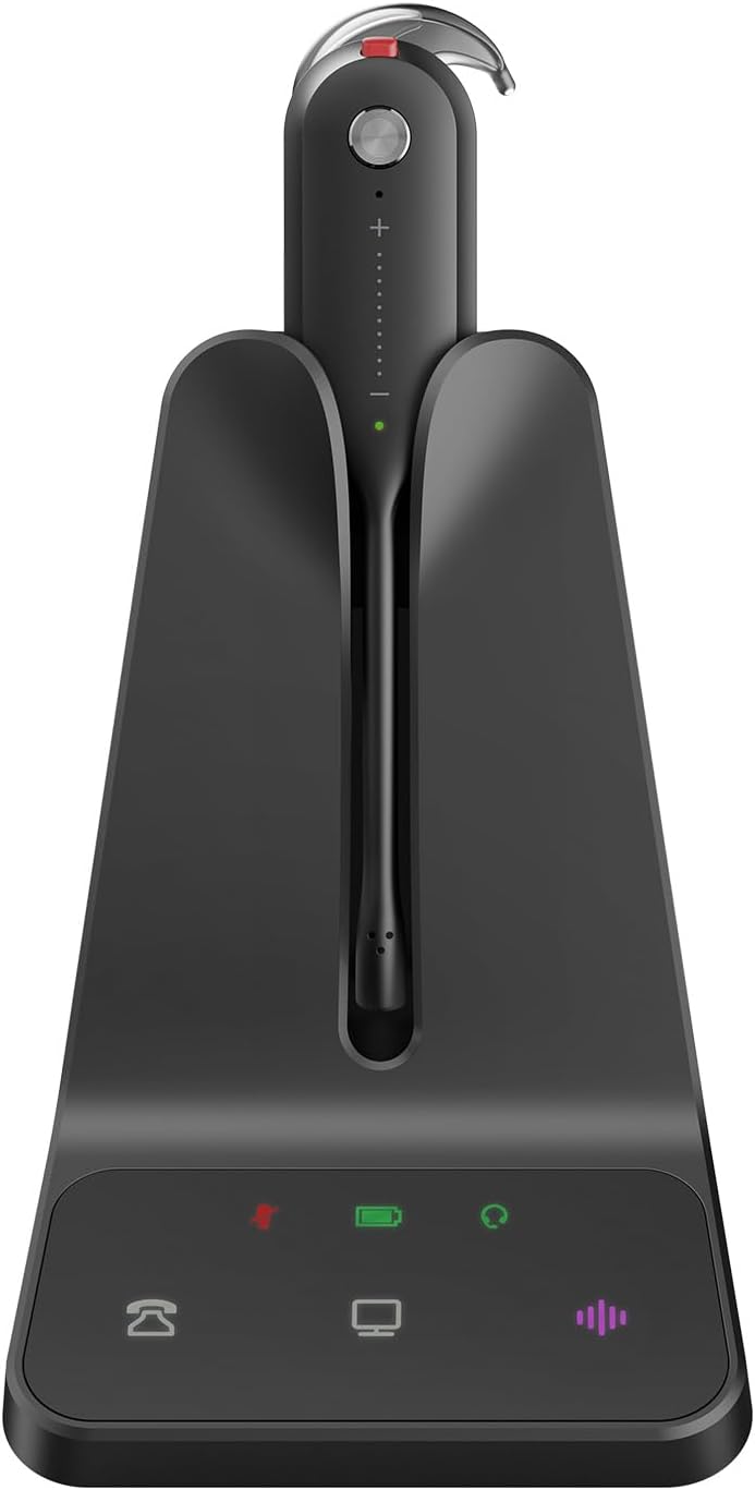 Front. Yealink - Yealink DECT Wireless Headset WH63 E2 UC, Zoom Teams Certified,Single Ear (Mono) Convertible Headset.