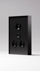 Front. Gallo Acoustics - Profile4 3-Way 120W Slim On-Wall Speaker – Single - Black.