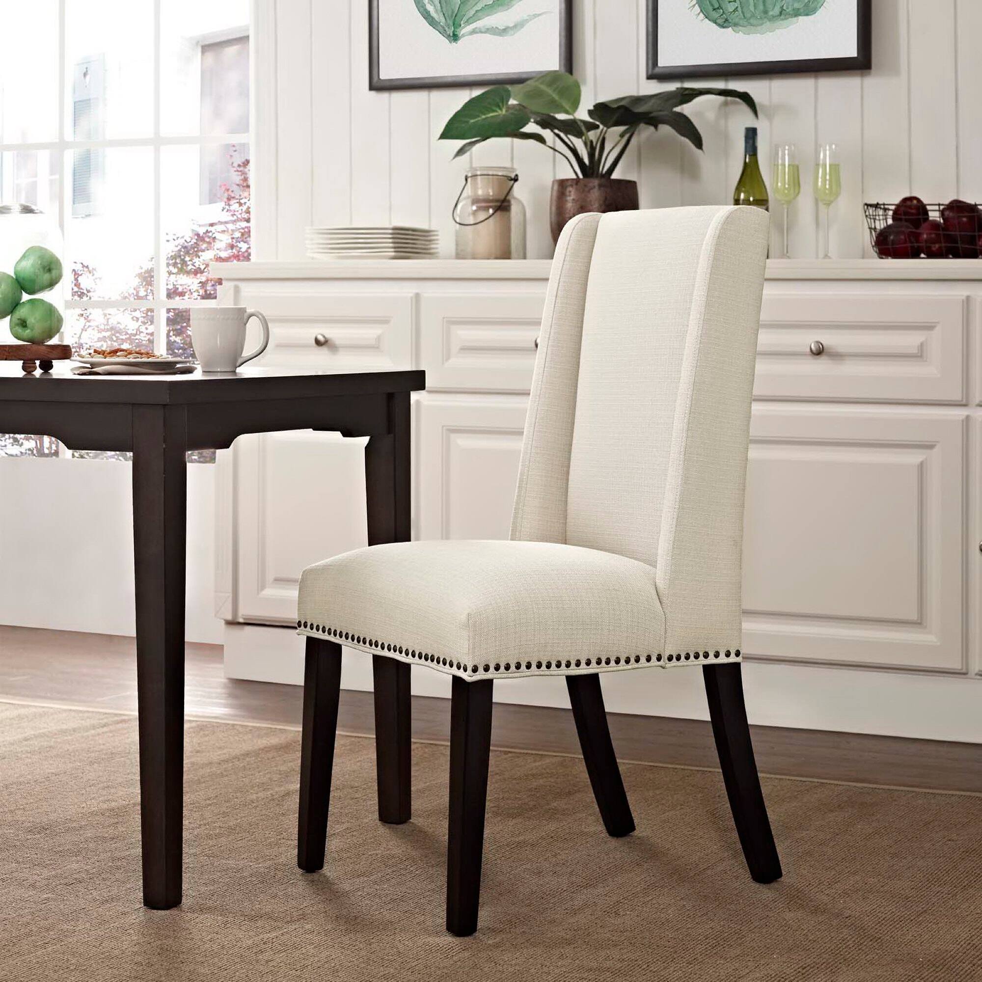 Back. Modway - Baron Fabric Dining Chair by Modway - Brown.