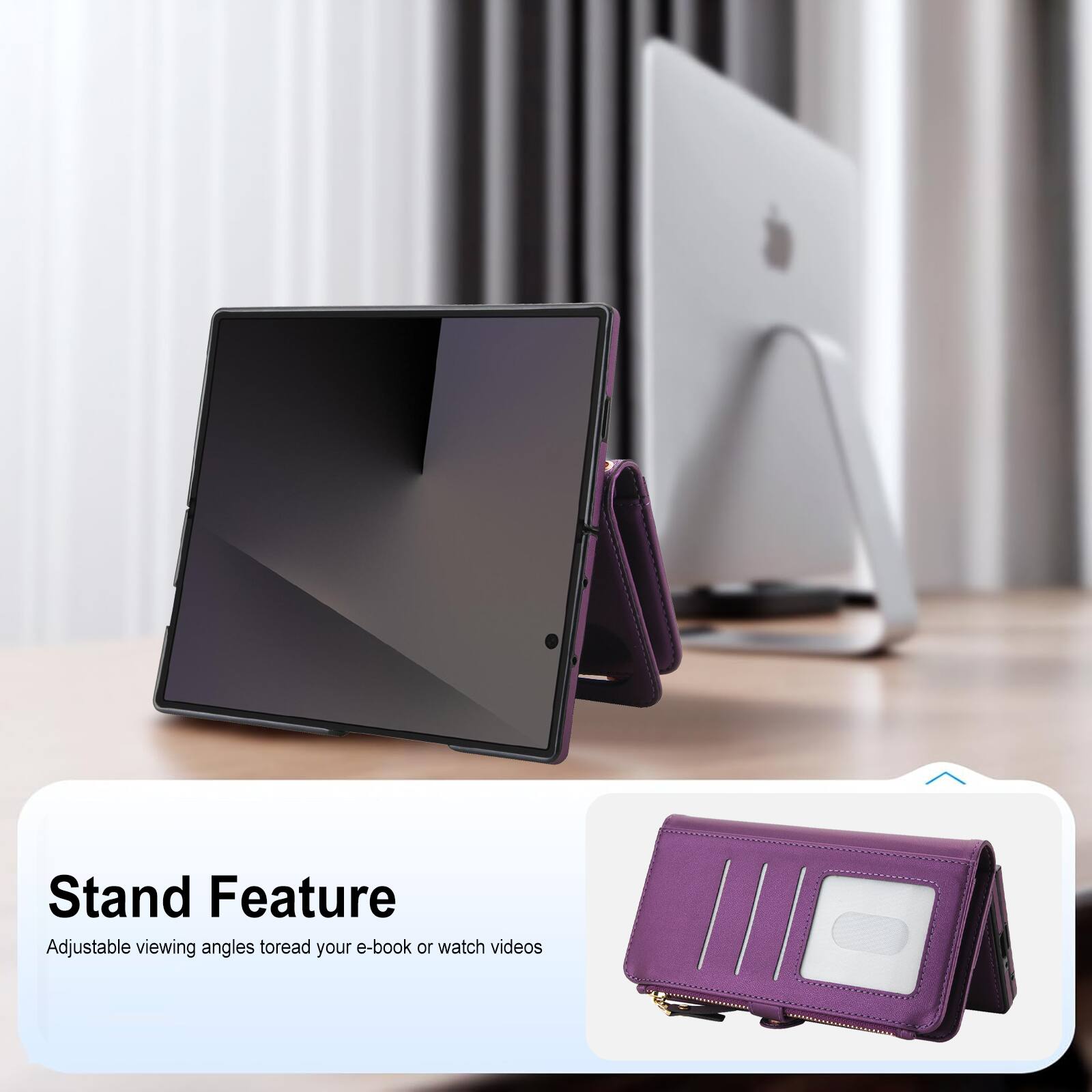 Stand Feature  
Adjustable viewing angles to read your e-book or watch videos