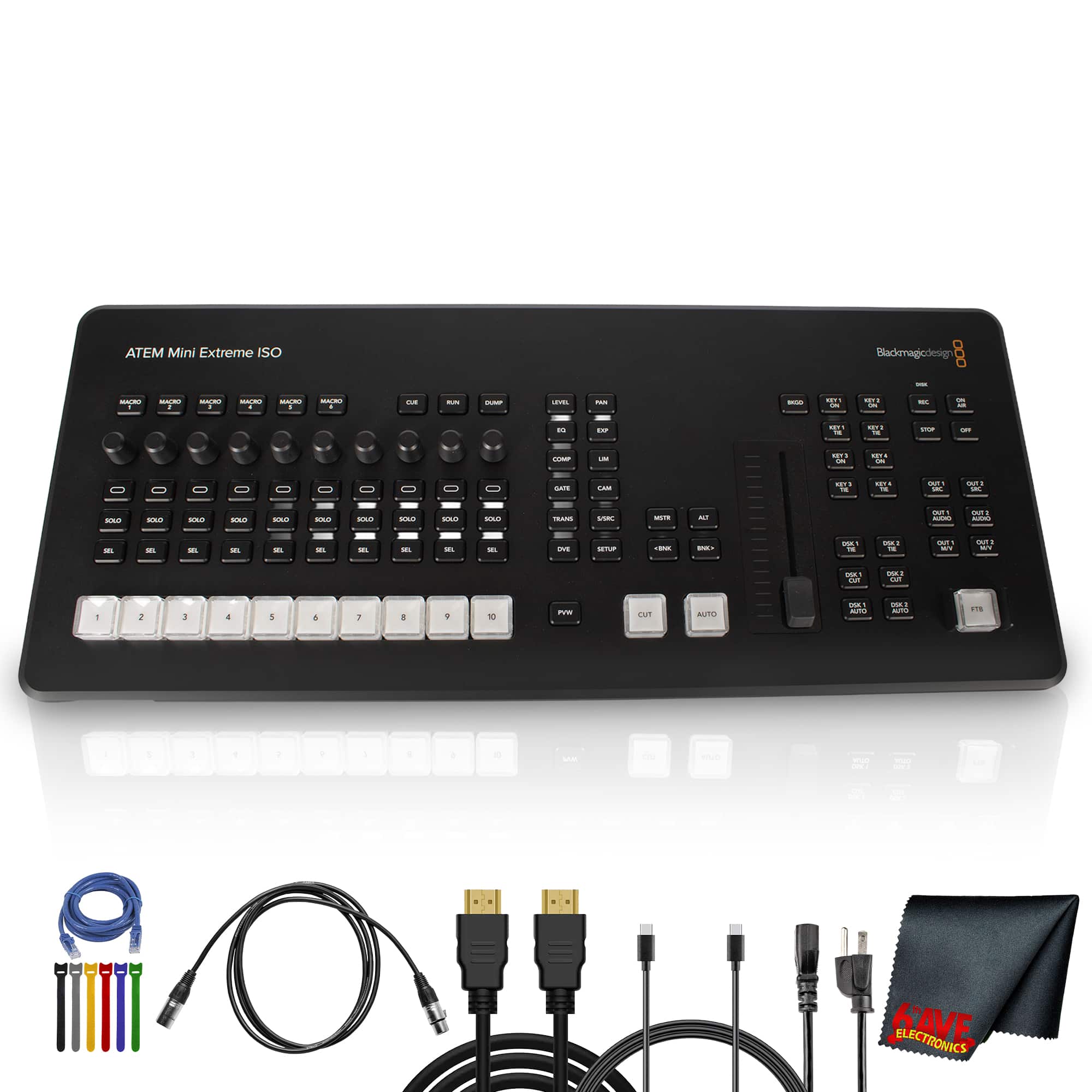 Blackmagic Design - ATEM Mini Extreme ISO G2 Switcher | 8-Input Live Production Mixer + More - Black