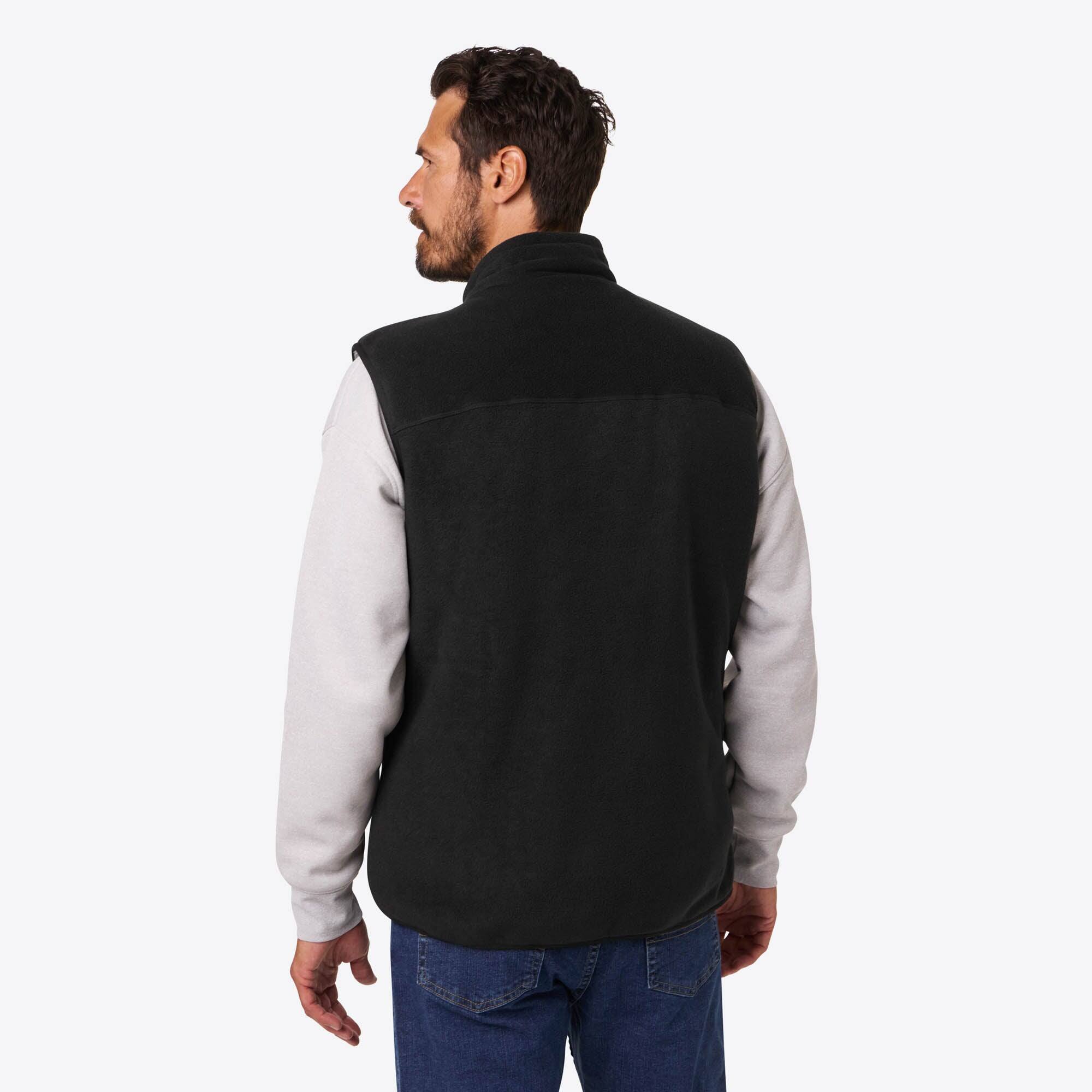 Back. Mobile Warming - Men's Trek 2.0 Heated Fleece Vest - Black.