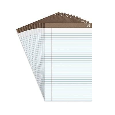 Staples - Notepads, 8.5" x 14" (legal), Wide Ruled, 50 Sheets/Pad, Dozen Pads/Pack (58189) - White