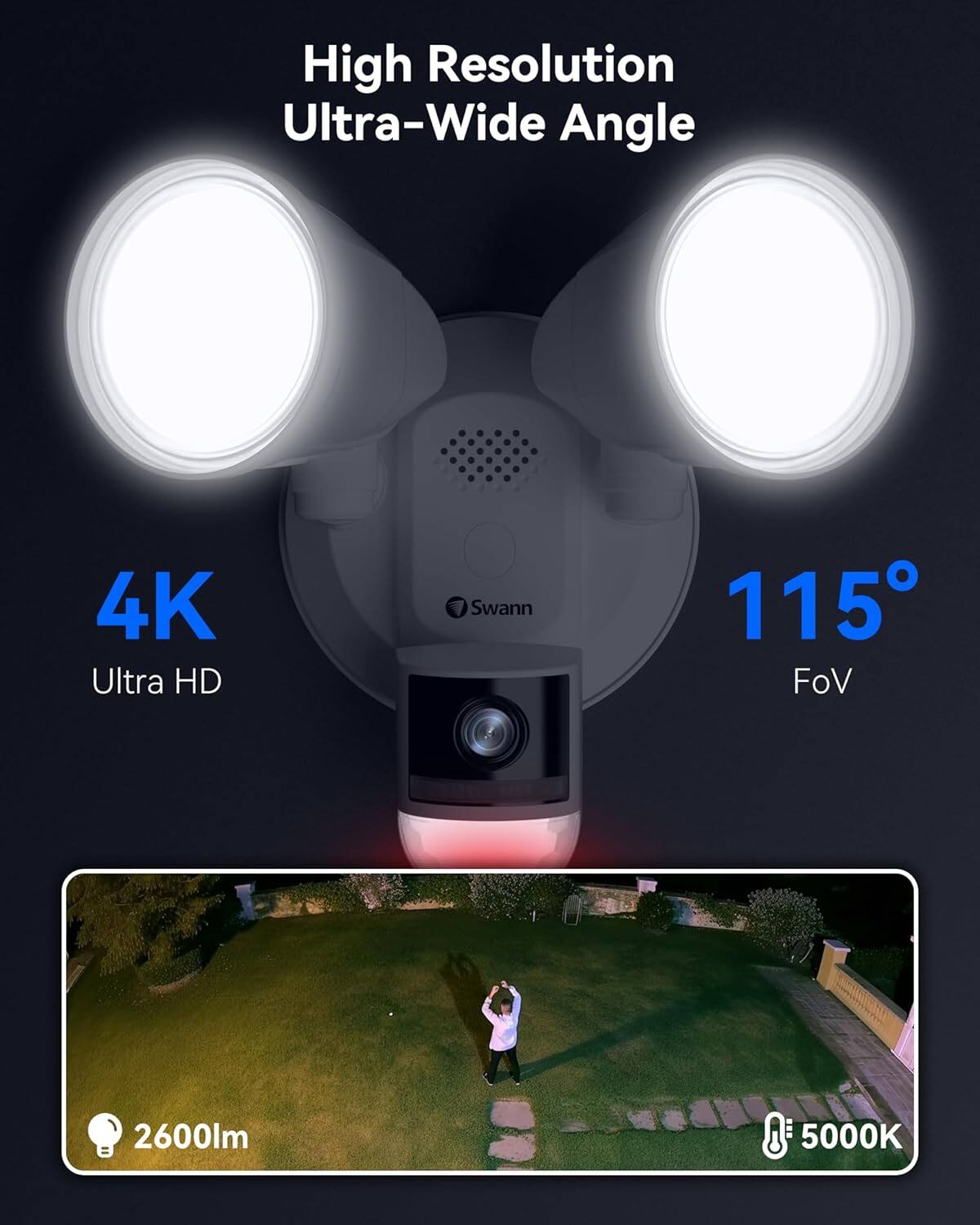 High Resolution Ultra-Wide Angle 4K Ultra HD Swann 115 FoV 2600lm 5000K